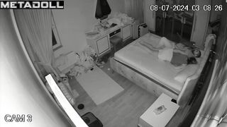 Beautiful dirty couple fuck in their bedroom hidden IP cam
