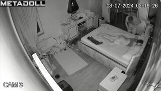 Beautiful dirty couple fuck in their bedroom hidden IP cam
