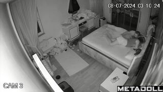 Beautiful dirty couple fuck in their bedroom hidden IP cam