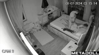 Beautiful dirty couple fuck in their bedroom hidden IP cam