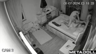 Beautiful dirty couple fuck in their bedroom hidden IP cam