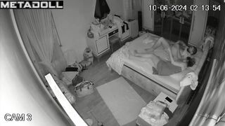 Swedish new couple fuck until they fall asleep hidden IP camera
