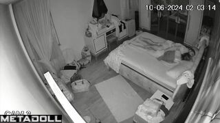 Swedish new couple fuck until they fall asleep hidden IP camera