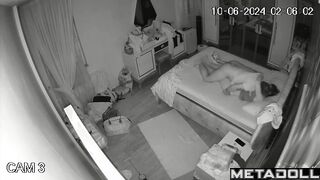 Swedish new couple fuck until they fall asleep hidden IP camera
