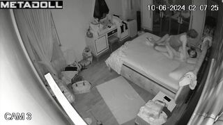 Swedish new couple fuck until they fall asleep hidden IP camera