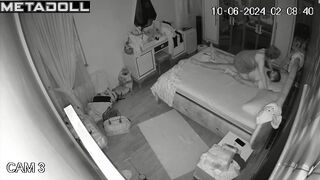 Swedish new couple fuck until they fall asleep hidden IP camera