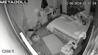 Swedish new couple fuck until they fall asleep hidden IP camera