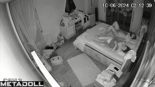 Swedish new couple fuck until they fall asleep hidden IP camera
