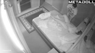 My girlfriend's parents having sex wildly in their bed spy cam
