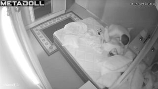 My girlfriend's parents having sex wildly in their bed spy cam
