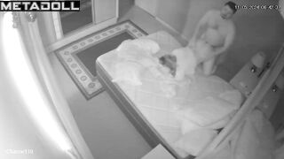 My girlfriend's parents having sex wildly in their bed spy cam