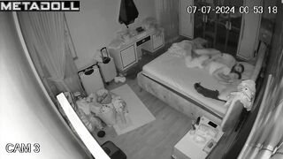 Innocent French brunette mom sucks old cock and got cum spy cam