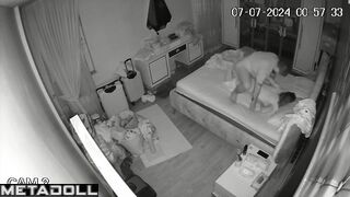 Innocent French brunette mom sucks old cock and got cum spy cam