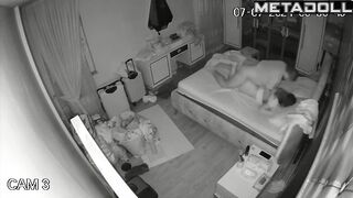 Innocent French brunette mom sucks old cock and got cum spy cam