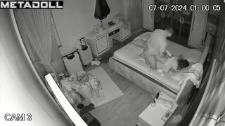 Innocent French brunette mom sucks old cock and got cum spy cam
