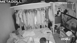 Tattooed Italian blonde step-mom gives her husband a handjob spy cam