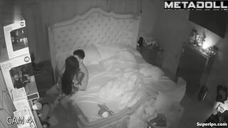 Tattooed Latina girl rides her boyfriend