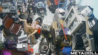 Poor woman girl gets fucked on a chair