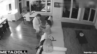 French man fucks his wife in the living room