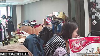 Cute Korean girl stewardess daily routine