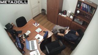 Russian secretary gives her boss a blowjob