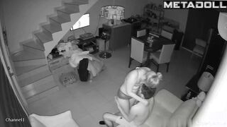 Gorgeous blonde girl gets fucked on the couch