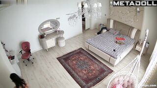 Busty Arab girl gets dressed in her room