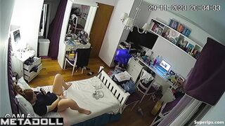 Redhead girl masturbates watching porn