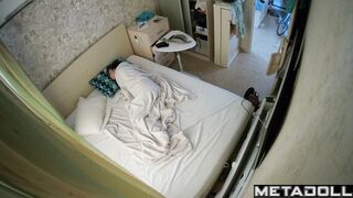 Young Slavic girl rubs her pussy