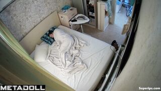 Young Slavic girl rubs her pussy