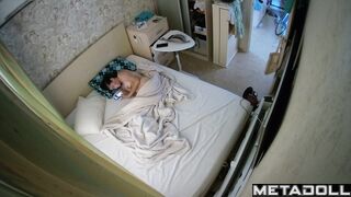 Young Slavic girl rubs her pussy