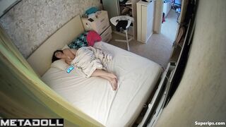 Ukrainian girl masturbates to wet the bed