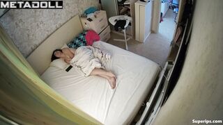 Ukrainian girl masturbates to wet the bed