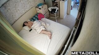 Ukrainian girl masturbates to wet the bed