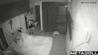 Naughty Spanish brunette mother sex in the living room hidden cam