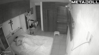 Naughty Spanish brunette mother sex in the living room hidden cam