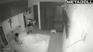 Naughty Spanish brunette mother sex in the living room hidden cam
