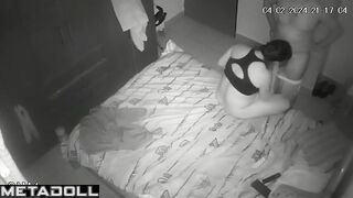 Cheating French brunette mom gives her husband a blowjob hidden IP cam