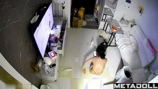 Korean college girl naked watching TV