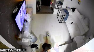 Korean college girl naked watching TV