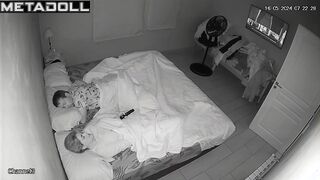 Naughty naked blonde step-mom fingers in her bed leaked video
