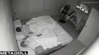 Naughty naked blonde step-mom fingers in her bed leaked video