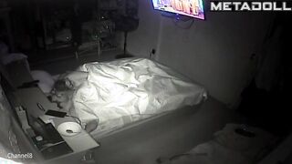 Dirty couple having sex on their bed hard voyeur cam