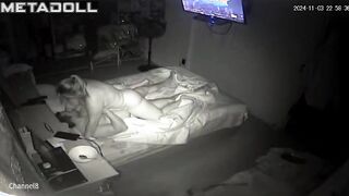 Dirty couple having sex on their bed hard voyeur cam
