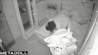 Beautiful dirty couple fuck wildly in their bed hidden IP camera