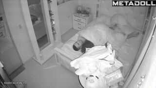 Beautiful dirty couple fuck wildly in their bed hidden IP camera