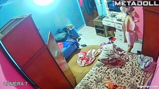 Poor teenage girl naked in her room