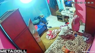 Poor teenage girl naked in her room