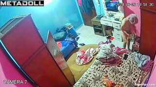 Poor teenage girl naked in her room