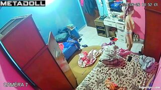 Poor teenage girl naked in her room